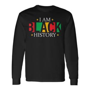 T-shirt a maniche lunghe I Am Black History, girocollo, unisex, per adulti, abbigliamento promozionale sui diritti civili - Product Image 4