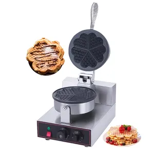Mesin kue berbentuk hati komersial tidak lengket, cetakan CINTA mesin kotak kue wafel, cocok untuk kopi dan roti