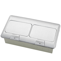Boîtier de prise de sol escamotable en aluminium Schuko 4000W à amortissement lent, prise électrique encastrée en cuivre pour sol
