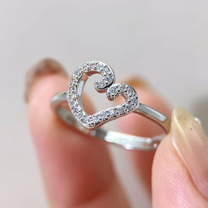 Cincin Perak Sterling S925 Grosir, Desain Filigree Berhias Zirkon, Cincin Janji yang Anggun untuk Wanita, Cocok untuk Pesta - Product Image 4