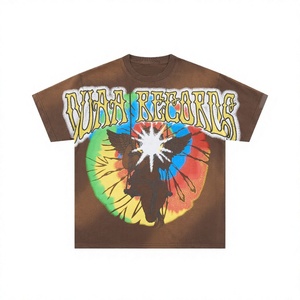 Nuova Maglietta da <span class=keywords><strong>Uomo</strong></span> DUAA <span class=keywords><strong>Trendy</strong></span> con Stampa Graffiti Retrò, Oversize, in Tessuto Pettinato con Motivi, Manica Corta - Product Image 2