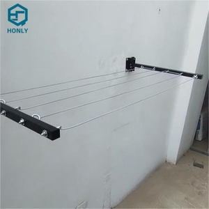 Séchoir à linge rétractable mural en acier pour intérieur/extérieur avec boîte de rangement protectrice, modélisation 3D incluse - Product Image 5
