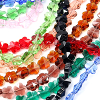 Perles en verre cristal facettées en forme de pétale de fleur de 10 mm, multicolores, vendues à l'unité pour la fabrication de bijoux DIY, bracelets et colliers.