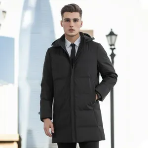 Men's High Quality Windproof Duck <b>Jacket</b> Custom Logo Luxury Reversible Puffer Coat Zipper Closure Plus Size Hooded Wholesale - Product Image 1