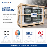 Ventana Corredera para Cuarto de Bebé de Fábrica JUNYAO, 5+20A+5, Bajo Consumo, Insonorizada, con Cerradura de Seguridad, Rotura de Puente Térmico, NFRC AS2047 CE OEM para Familias