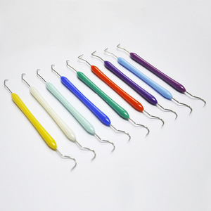 Sondas Dentales de Doble Punta, Acero Inoxidable, Mango de Plástico, Múltiples Colores, Empuñadura Acolchada, Herramientas Manuales para Examen Oral - Product Image 1