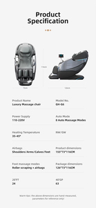 เก้าอี้นวดไทยแบบปรับได้ รุ่น Zero Gravity Luxury 3D Modern Shiatsu - Product Image 6
