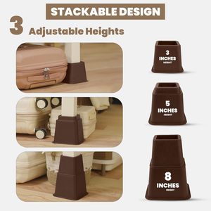 <span class=keywords><strong>Utopia</strong></span> Bedding - Elevadores de Cama Ajustables Modernos <span class=keywords><strong>y</strong></span> Resistentes de 3/5/8 Pulgadas, Juego de 4, para Camas/Sofás/Escritorios, Color Personalizado, Plástico, para Sala de Estar - Product Image 6