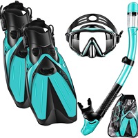 Ensemble de plongée personnalisé par le fabricant avec masque et palmes, équipement de plongée sur mesure pour adulte avec sac de plongée en filet