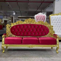 Chaises de trône dorées à dossier haut pour roi et reine, chaises de mariage royales de luxe moins chères pour le marié et la mariée