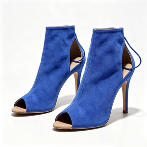 Evkoodance – <span class=keywords><strong>Bottines</strong></span> à bout ouvert en daim bleu roi pour <span class=keywords><strong>femme</strong></span>, talons aiguilles sexy, idéales pour la danse de salon et les soirées latines - Product Image 1
