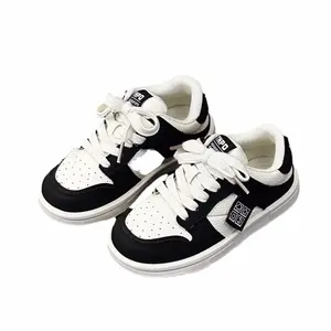 Children Sport Tennis Shoes Baby Toddler Boys Girls Breathable Leather Non-slip Casual Shoes Boys Casual Retro Board Shoes