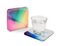 Ensemble de dessous-de-verre en acrylique en plexiglas multicolore néon, dessous-de-verre carrés, sous-verres, sets de table, décoration de table