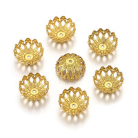 Capuchons de perles en filigrane plaqués or 18 carats pour la fabrication de bijoux, accessoires de perlage faits à la main pour le bricolage