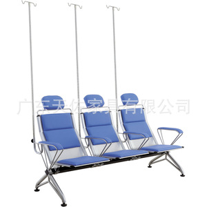 Sillas de Hospital Metálicas Azules de Diseño Moderno y Simple para Sala de Espera de Clínica o Infusión - Product Image 1