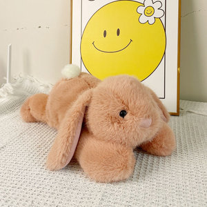 Soffice giocattolo per bambini carino coniglio rosa grigio bianco farcito regalo di coniglio sdraiato cuscino di peluche giocattoli Ultra morbido coniglietto - Product Image 4