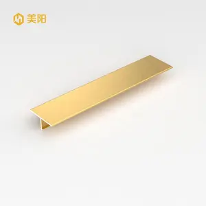 Industrial Flexible Flooring Edge Strips T Shape Gold Aluminium Edge Tile Trim