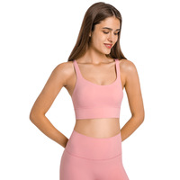 Soutien-gorge de sport de haute qualité pour femme, rembourré, push-up, à bretelles croisées, idéal pour le yoga, la course et l'entraînement en salle de sport