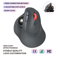 Souris verticale ergonomique à trackball, sans fil tri-mode 2,4 GHz, rechargeable, silencieuse, 800 1200 1600 DPI, USB filaire, approvisionnement en gros OEM ODM