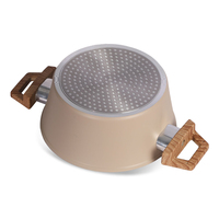 Ensemble de casseroles de cuisine en aluminium, induction, durable, revêtement céramique antiadhésif, avec couvercle en verre, logo personnalisé, poêle à frire