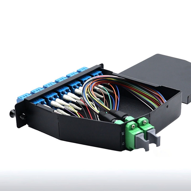MPO/MPT to 12 LC/DX Fiber Optic MPO Breakout Cassette Module