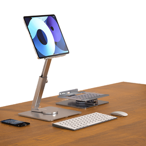 Soporte Giratorio <span class=keywords><strong>360</strong></span>° Flexible de Aleación para Tablet y Teléfono, Portátil, Universal, Ajustable en Altura y Ángulo, de Aleación de Aluminio - Product Image 2