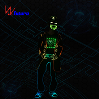 America's Got Talent Contrôleur sans fil Lumières LED Balance Dance Costume, Future Led Light Tron Dance Suit