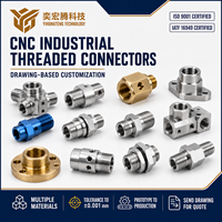 Connecteurs filetés sur mesure usinés CNC pour assemblages industriels, production OEM, pièces usinées CNC en aluminium