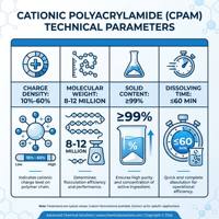 Polyacrylamide Cationique (CPAM) en Poudre Haute Pureté Marque Zhen Dong CAS 9003-05-8 pH 4.0-7.0 pour Usines Chimiques et Eaux Usées Organiques