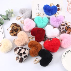 Youki New Arrival Valentines Day Plush Heart Keychain Valentines Day Gift Wholesales