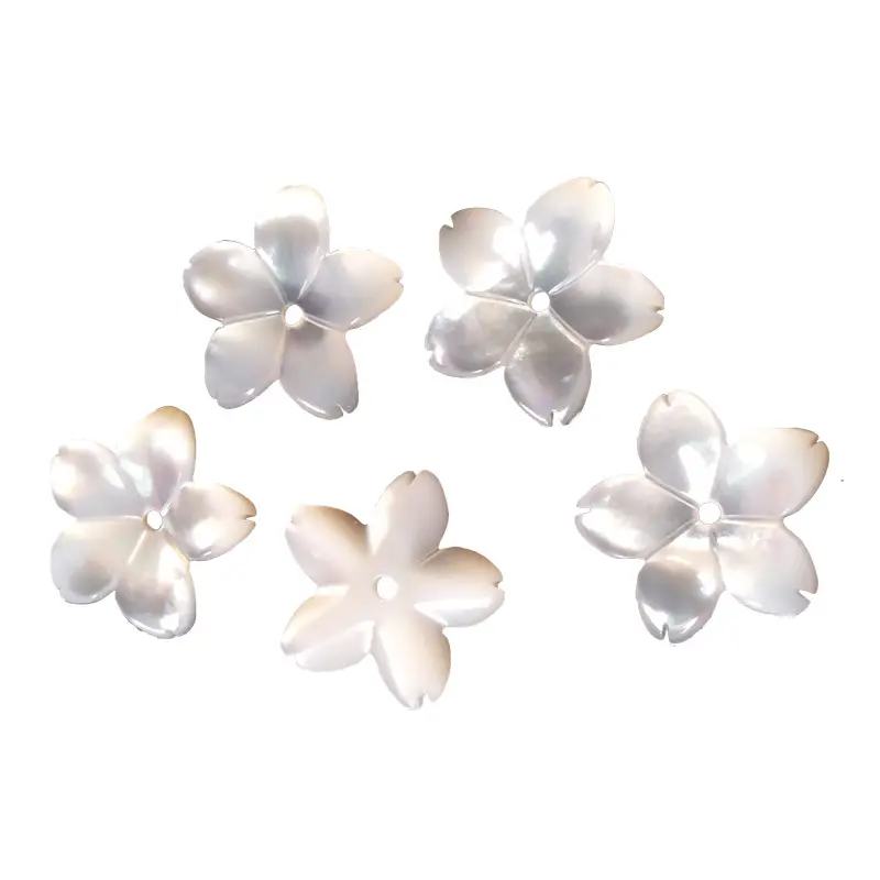 Perles de fleurs de pikake en nacre naturelle sculptée