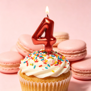 Party Love Articoli e decorazioni per feste di alta qualità Candela Numero 4 6Cm Decorazione per torta di compleanno - Product Image 4