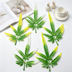 Artificial Maple <b>Leaves</b> Plastic Greenery 10cm-30cm High Simulation <b>Decorative</b> <b>Wall</b> Vines Bouquet Random Color Mix - Product Image 4