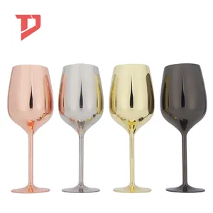 Kunden spezifische 12 Unzen farbige vergoldete kupfer beschichtete Edelstahl Luxus Rotwein gläser Becher Tasse für Hochzeits feier