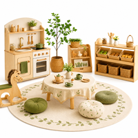 Juego de Muebles de Madera para Niños Pequeños, Mesa y Sillas para Guardería, Paquete para Aula, Aprendizaje Temprano, Preescolar, Jardín de Infancia, Equipo para Cuidado Infantil
