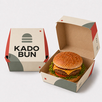 Vente en gros d'emballages pour la livraison de restauration rapide, boîtes à hamburgers, personnalisation du logo