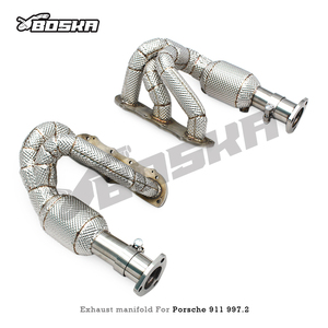 Collecteur d'échappement OEM Boska 3 en 1 pour Porsche 911 997/997.2 Carrera 3.6L/3.8L 2008-2011 SUS304 100/200/300 cellules avec catalyseur - Product Image 2