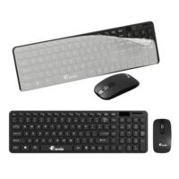 Combo de Teclado y Ratón Inalámbrico Ergonómico Ultrafino de 101 Teclas, Resistente al Agua, 2.4Ghz, Listo para Jugar, para Windows, Chrome, Laptop, PC