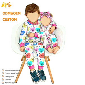 Vêtements <span class=keywords><strong>de</strong></span> nuit <span class=keywords><strong>en</strong></span> <span class=keywords><strong>bambou</strong></span> pour garçons et filles <span class=keywords><strong>en</strong></span> gros, 2 pièces, pyjamas personnalisés pour enfants, ensembles <span class=keywords><strong>de</strong></span> vêtements pour enfants pour la Saint-Valentin - Product Image 6