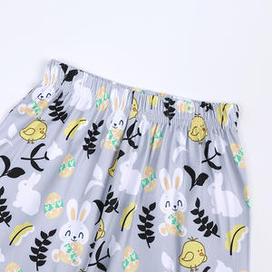 2025 nouveau oeuf de pâques <span class=keywords><strong>lapin</strong></span> ensemble conception unie garçons et filles maison vêtements moyens grandes tailles printemps automne pyjamas pour enfants - Product Image 3