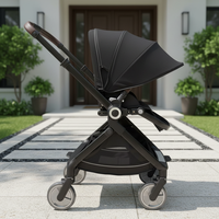 Poussette bébé pliable portable de qualité supérieure pour nouveau-né, inclinaison multi-niveaux, grand auvent pour la protection solaire, Baypie en aluminium