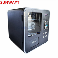 Mini distributeur automatique de table pour snacks, à monnayeur et cartes, en métal noir, personnalisable pour centre commercial