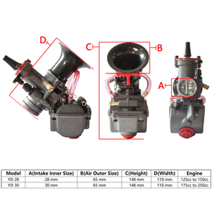 <span class=keywords><strong>Carburador</strong></span> de <span class=keywords><strong>Doble</strong></span> Pila para Motocicleta, Kit de Encendido para Honda Monkey, ATV, Go Kart, Yoshimura YD 28, 30mm, 30mm - Product Image 4