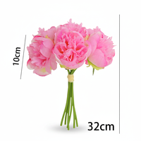 Bouquet de pivoines artificielles en soie de 32 cm, fausses fleurs de pivoine en gros pour la décoration de mariage, de fête, de maison et de vase de table