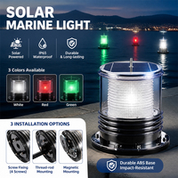 Balise lumineuse solaire LED, lampe de signalisation clignotante 3 couleurs, marqueur de mât marin étanche pour la navigation maritime