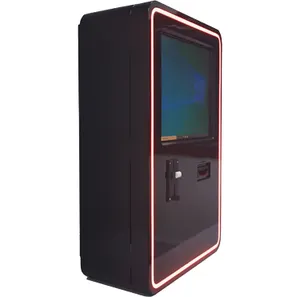 17 Inch Lcd Touch Screen Indoor Wall Mounted Bill Payment Kiosk With Banknote /coin Acceptor Neon Lights