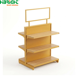Étagère de présentation pour supermarché en métal et bois, unité de rayonnage gondole pour magasin de détail, supermarché et épicerie - Product Image 2