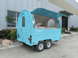 Мобильная тележка для кофе, передвижная тележка для еды, круглая передвижная тележка для холодной панели, машина для закусок, фаст-фуд - Product Image 4