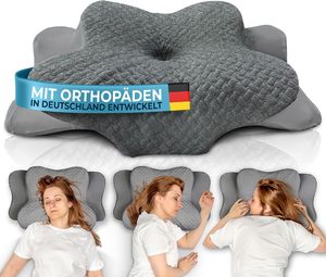 Sakit leher ortopedi terbuat dari bantal penopang leher busa memori bantal kepala ergonomis bantal Tidur samping abu-abu - Product Image 1