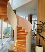 VIKO Vente à chaud Escalier incurvé de style nordique en chêne avec cadre en acier blanc Design minimaliste